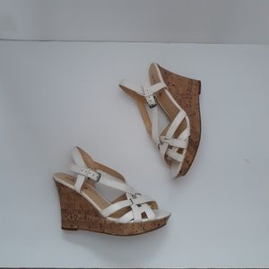 UNISA White Cork Wedge Size 9.5